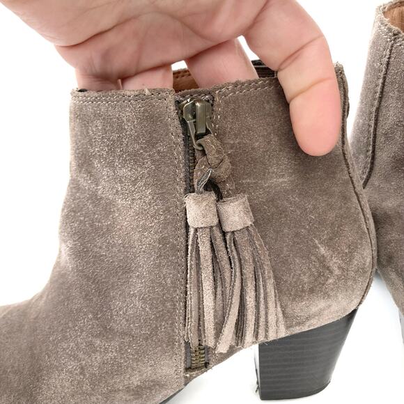 Vionic Madeline Bootie Taupe Suede Comfort Arch Support Zip Ankle Boots  Western - Picture 14 of 16